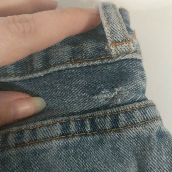 Forever 21 Light Wash Button Fly High Rise Denim Cuffed Shorts - size 28 - Picture 5 of 5